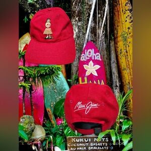 Maui Jim New Deep Red Cap with Hula  Embroidery